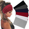 Picture of Sefiinh Wide Headbands For Women Stretch Headband Boho Head Bands Women's Hair Band Turban Workout Hairband Accessories 6 Pack
