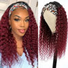 Picture of Aiterina Headband Wig deep wave human hair wigs for Black Women Brazilian Remy Hair Glueless Non Lace Front Wig 150% Density (20 inch, 1B/99J)