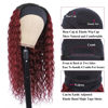 Picture of Aiterina Headband Wig deep wave human hair wigs for Black Women Brazilian Remy Hair Glueless Non Lace Front Wig 150% Density (20 inch, 1B/99J)