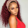 Picture of Aiterina Headband Wig deep wave human hair wigs for Black Women Brazilian Remy Hair Glueless Non Lace Front Wig 150% Density (16 inch, 99J)