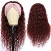 Picture of Aiterina Headband Wig deep wave human hair wigs for Black Women Brazilian Remy Hair Glueless Non Lace Front Wig 150% Density (18 inch, 99J)