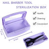 Picture of Gusnilo Nail Tool Sterilizer Box barbicide Disinfectant Jar Plastic Disinfectant Container Suitable for Nail Tools Hair Salons Beauty Centers and Manicure and Nail Equipment(Purple)