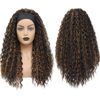 Picture of XSY Blonde Highlight Headband Wig Human Hair Curly Human Hair Ombre Headband Wigs for Black Women None Lace Front Machine Made Human Hair Wig 150% Density 4/27 Highglight Wig (20 Inch)