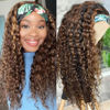Picture of XSY Headband Wig Human Hair Highlight Ombre Headband Wigs for Black Women Deep Wave Wigs Human Hair 150% Density 24 Inch