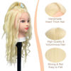Picture of Opini Mannequin Head with Real Human Hair 80% 26 Inch Hair Mannequins to Practice on Doll Heads for Hair Styling with Clamp and Tools Cosmetology Mannequin Head（ #613 Blond）