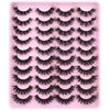 Picture of Mink Lashes Fluffy Faux Mink Eyelashes Wispy 20mm Long D Curl Lashes Russian Cat Eye Strip Lashes Extensions Fluffy Eyelashes Pack 20 Pairs