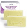 Picture of Naturasil 10% Sulfur Lavender Soap Treatment Natural Relief for Acne, Bug Bites, Warts, Mites, Eczema, Itching, Discomfort | for Kids & Adults: Face & Body Soap | 4oz Bars (2)