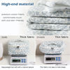 Picture of uekeboag 3Pcs Large Travel Quilted Makeup Bag for Women, Floral Cotton Cosmetic Bag, Coquette Aesthetic Floral Toiletry Organizer Bag(3Pcs LightBlue