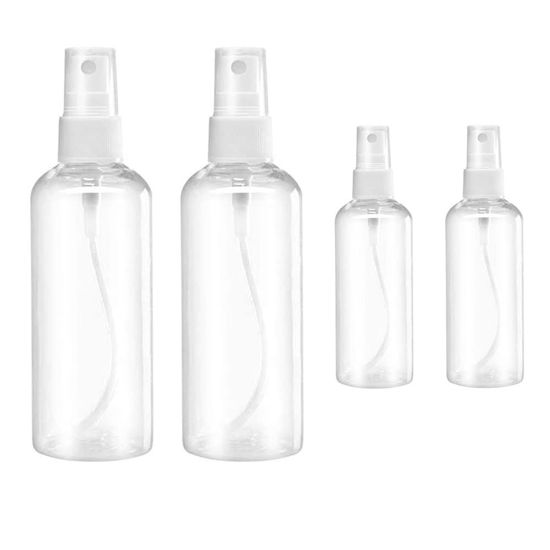 Picture of HAALII Small Spray Bottle, Spray Bottles, Clear Empty Fine Mist Plastic Mini Travel Bottle Set, Small Refillable Containers, 2 * 50ml, 2 * 100ml
