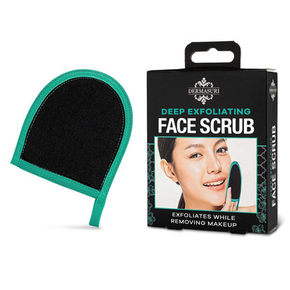 Picture of Dermasuri Deep Exfoliating Face Mitt - Scrubber, Dead and Dry Skin Remover for Men and Women - Exfoliator Gloves for Shower and Dry Use - ( 1 Pack)