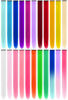 Picture of TOFAFA 22 Pcs Colored Hair Extensions, Multi-colors Party Highlights Clip in Synthetic Hair Extensions 22 inch Rainbow Hairpieces for Girls Women Kids Favor Gift (Colorful Set)