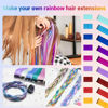 Picture of TOFAFA 22 Pcs Colored Hair Extensions, Multi-colors Party Highlights Clip in Synthetic Hair Extensions 22 inch Rainbow Hairpieces for Girls Women Kids Favor Gift (Colorful Set)