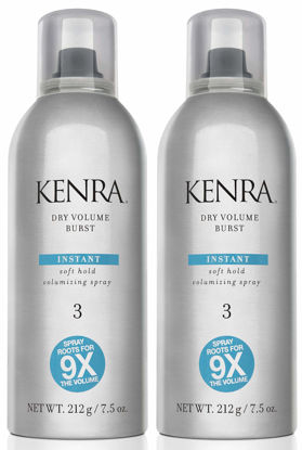 Picture of Kenra Dry Volume Burst 3 | Instant Volume Hairspray | Soft Hold Volumizing Spray | Dry Application | All Hair Types | 7.5 oz (2-Pack)