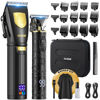 Picture of GLAKER Hair Clippers for Men Professional, Cordless Clippers for Hair Cutting, Mens Hair Clippers and Trimmer Kit for Barber with LED Display 15 Guide Combs