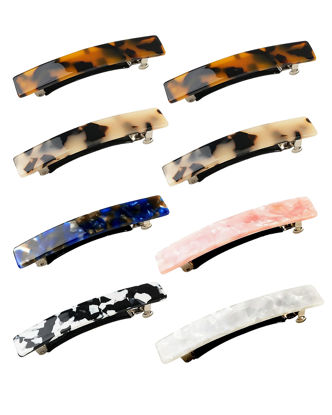 Picture of Hair Barrettes for Women, 8 Pcs Barrettes for Fine Thin Thick Hair, 3 Inch Acetate Small Clips Barrette No Slip, French Tortoise Shell Womens Girls Accessories