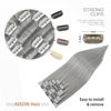 Picture of Aison Silver Clip in Hair Extensions Real Human Hair 70G Grey Remy Human Hair Clip in Extensions 12 Inch Soft Silky Straight for Full Head 7pcs 16clips One Pack (12 Inch #Silky/Grey)