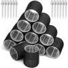 Picture of Big Self-Grip Hair Curlers Rollers with Stainless Steel Duckbill Clips for Long, Medium, Thick Hair and Bangs Volume (Black)