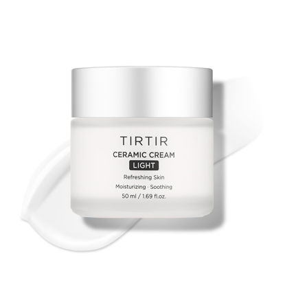 Picture of TIRTIR Ceramic Cream Light | Deep moisturizer for Glass Skin, Polyglutamic acid, Centella Asiatica Extract, Skin barrier, Lightweight, Mild, Nature derived ingredients, Dry skin, Korean skincare
