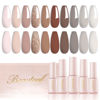 Picture of Larvall Beautpal Nude Grey Gel Nail Polish Set 10PCS All Seasons Skin Tones Gel Polish Set Neutral Gel Polish Colors Soak Off UV/LED Lamp Needed Salon DIY Manicure Gift Box for Women Girls 7ml
