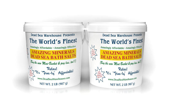 Picture of Dead Sea Warehouse - Amazing Minerals Dead Sea Bath Salts - 2lbs - High Mineral Content - Moisturize & Soothe - Natural Muscle Tension Relief - 2-Pack