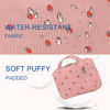 Picture of Bluboon Makeup Bag Zipper Pouch Travel Portable Cosmetic Bag Organizer for Women and Girls(Corduroy Pink Strawberry)