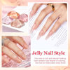 Picture of AZUREBEAUTY 30Pcs Dip Powder Nail Kit Starter with Nail Sticks, Translucent Jelly Nude Pink Gary 8 Colors Dipping Liquid Set Added Matte Top Coat Recycling Tray for Manicure Salon DIY Home