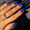 Picture of Dark Blue Press on Nails Medium Stiletto Almond,KQueenest Pure Color Acrylic Nails Kit Reusable Fake Nails with Feature Protective UV Coating for Women Nail Art Manicure in 24PCS
