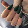 Picture of KQueenest Matte Dark Green Press on Nails Medium Almond Fake Nails Press on Acrylic Nails Set, Stiletto Nails Glue on Nails Medium, Reusable Gel False Nails Short Almond Nails in 24 Pcs