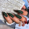Picture of KQueenest Matte Dark Green Press on Nails Medium Almond Fake Nails Press on Acrylic Nails Set, Stiletto Nails Glue on Nails Medium, Reusable Gel False Nails Short Almond Nails in 24 Pcs