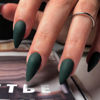 Picture of KQueenest Matte Dark Green Press on Nails Medium Almond Fake Nails Press on Acrylic Nails Set, Stiletto Nails Glue on Nails Medium, Reusable Gel False Nails Short Almond Nails in 24 Pcs