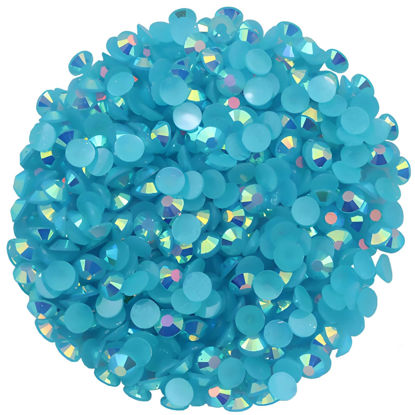 Picture of 1440 Pcs SS20 5mm Flatback Rhinestones for Nails Art Crafts Glitter Round Shine Gems AB Crystals DIY Clothes Shoes （Peacock Blue AB）