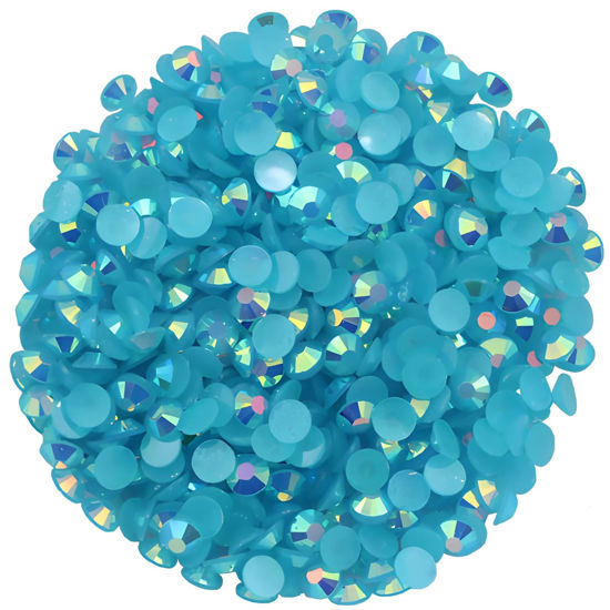 Picture of 1440 Pcs SS20 5mm Flatback Rhinestones for Nails Art Crafts Glitter Round Shine Gems AB Crystals DIY Clothes Shoes （Peacock Blue AB）