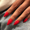 Picture of KQueenest Matte Light Red Press on Nails Medium Almond Stiletto Gel Fake Nails Medium Pure Color Acrylic Nails Press ons Feature Protective UV Coating in 24PCS