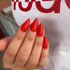 Picture of KQueenest Matte Light Red Press on Nails Medium Almond Stiletto Gel Fake Nails Medium Pure Color Acrylic Nails Press ons Feature Protective UV Coating in 24PCS