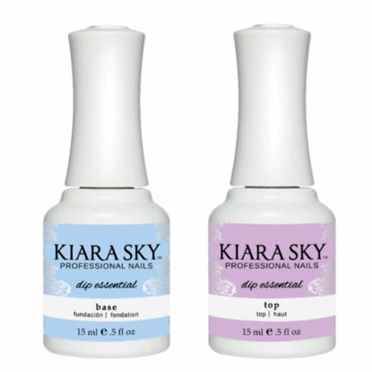 Picture of KIARA SKY Professional - Dip Manicure Nail Liquid Essentials - Long Lasting Nail Gel - Essentials Nail Design for Nail Art - Dip Liquids for Nails Repair Treatment 0.5 fl oz, Top & Base Coat Duo