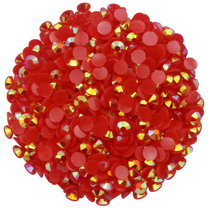 Picture of 2250 Pcs SS16 4mm AB Flatback Rhinestones for Nails Art Crafts Glitter Round Shine Gems Crystals DIY Clothes Shoes （Red AB）