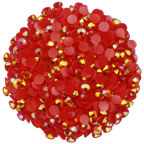Picture of 2250 Pcs SS16 4mm AB Flatback Rhinestones for Nails Art Crafts Glitter Round Shine Gems Crystals DIY Clothes Shoes （Red AB）