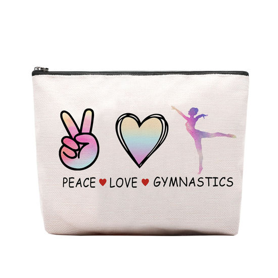 Picture of CEASQVAA Cosmetic Makeup Bag Gifts for Gymnastics Lover Women, Gymnastic Coach Gift, Gymnastics Athletics Birthday Gifts for Her Friend Sister Daughter