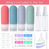 Picture of 16pack Travel Bottles for Toiletries, TSA Approved LeakProof Squeezable Silicone Toiletry Containers for Shampoo, Conditioner, 3oz Portable Refillable Travel Size Liquid Containers (16Pcs/Warm Color）