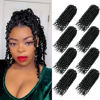 Picture of Bileaf 8 Packs Passion Twist Crochet Hair for Women Pre Looped Passion Twist Hair 8 Inch, Pre-Twisted Crochet Passion Twists Bohemian Braiding Crochet Twist Hair for Kids Hair Extensions #1