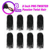 Picture of Bileaf 8 Packs Passion Twist Crochet Hair for Women Pre Looped Passion Twist Hair 8 Inch, Pre-Twisted Crochet Passion Twists Bohemian Braiding Crochet Twist Hair for Kids Hair Extensions #1
