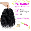 Picture of Bileaf 8 Packs Passion Twist Crochet Hair for Women Pre Looped Passion Twist Hair 8 Inch, Pre-Twisted Crochet Passion Twists Bohemian Braiding Crochet Twist Hair for Kids Hair Extensions #1