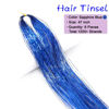Picture of MISSUHUI Hair Tinsel Kit with Tools 47Inch 1200 Strands Fairy Hair Tinsel Heat Resistant Glitter Tinsel Hair Extensions Sparkling Shiny Hair Tinsel Strands Kit for Women Girls 6Pcs (Sapphire Blue)