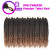 Picture of Bileaf Passion Twist Hair 10 Inch Crochet Hair Pre Lopped Crochet Boho Passion Twist Crochet Hair 8 Packs Bohemian Short Crochet Twist Braiding Hair Passion Twists Ombre Color 1B-4-30
