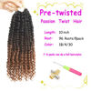 Picture of Bileaf Passion Twist Hair 10 Inch Crochet Hair Pre Lopped Crochet Boho Passion Twist Crochet Hair 8 Packs Bohemian Short Crochet Twist Braiding Hair Passion Twists Ombre Color 1B-4-30