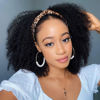 Picture of ISEE Hair Afro Kinky Curly Headband Wig Human Hair 180% Density Afro Wigs for Black Women Natural Curls 10A Glueless Human Hair Wigs (14 Inch)