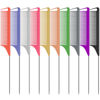Picture of 10 PCS Rat Tail Combs Set - Hair Teasing Fine Tooth Comb for Women Girls, Parting Comb for Braiding Hair Styling Tools & Appliances with Stainless Steel Pintail Carbon Fiber Heat Resistant
