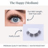 Picture of FlutterHabit The Happy Medium Lashes, DIY Lash Extensions [Up to 10 Day Wear], Mid-Length & Doll-Eyed Cluster Lashes, Salon Quality Eyelashes Extensions, Natural Lashes, No Lash Glue Included