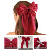 Picture of Large Red Satin Hair Bows, Clips, and Barrettes - Hair Accessories for Women, Christmas Gift