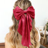 Picture of Large Red Satin Hair Bows, Clips, and Barrettes - Hair Accessories for Women, Christmas Gift